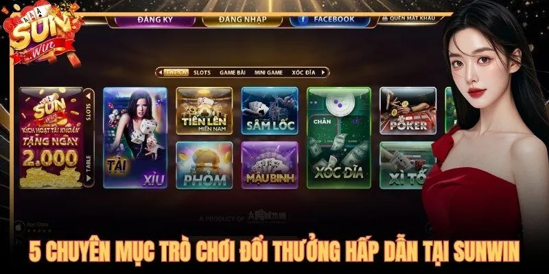 Năm sảnh chơi SUNWIN từ Tài Xỉu đến Live Casino đẳng cấp